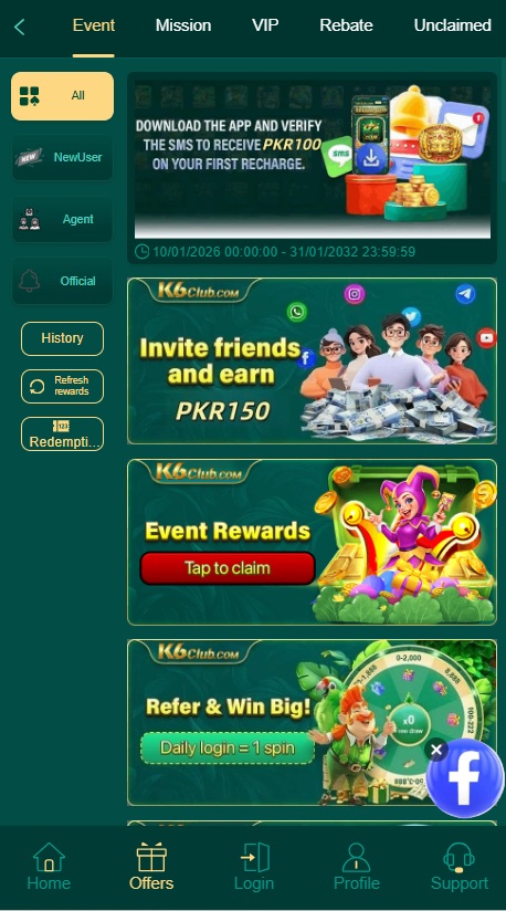 K6 club game download